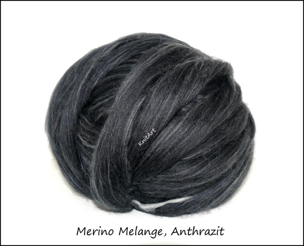 NEU Merino Melange, Anthrazit Schwarz Weiss